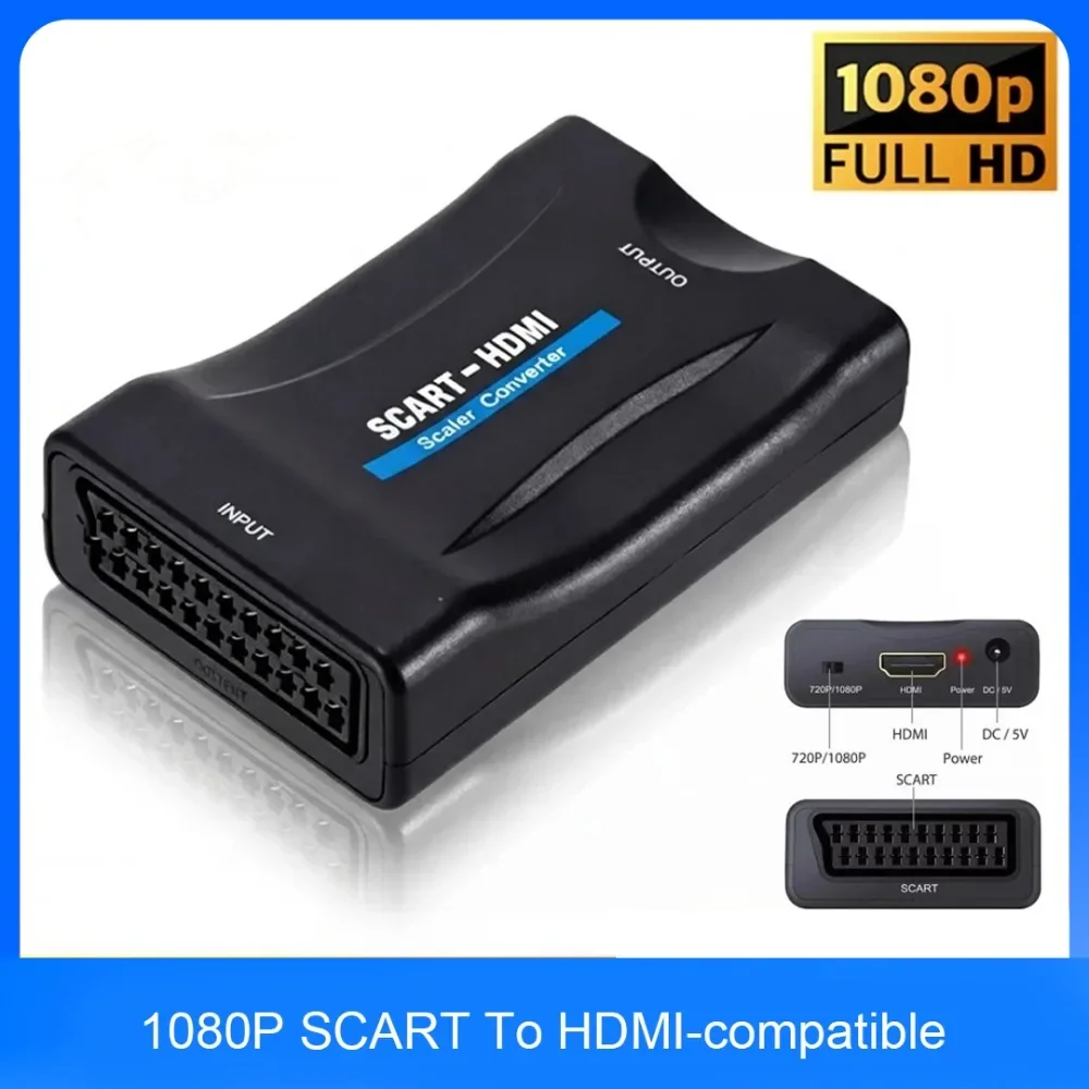 Scart To Hdmi - Adaptor Konverter SCART ke HDMI yang
